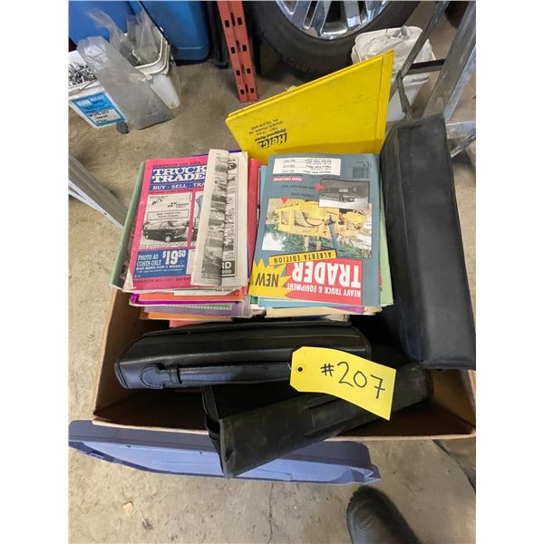 Box of various Auto Trader books, binders
