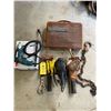 Image 1 : Chain hoist, hammer, sander, drill, asst, nuts, screw