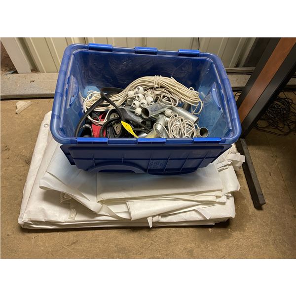 Canvas tent with poles