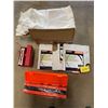 Image 1 : 3  1/4in Hyd hoses, 2 road flare kits, box of paint suits