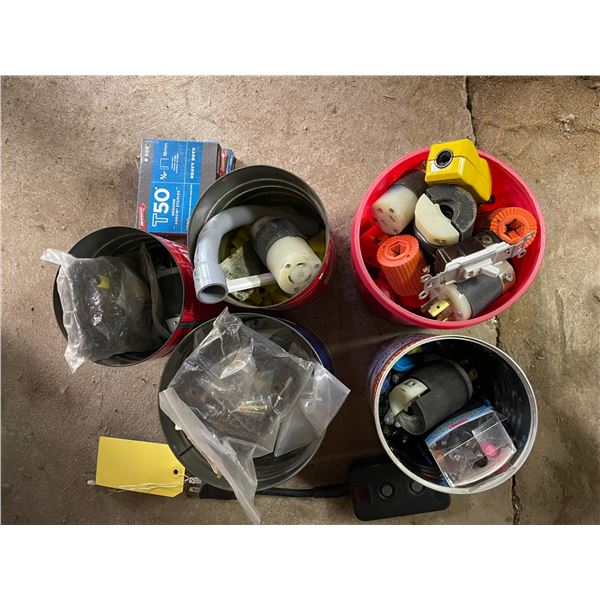 Contents of cabinet, elec. plugs & switches