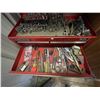 Image 3 : Benchmark tool box c/w sockets, screw drivers, wrenches, staples
