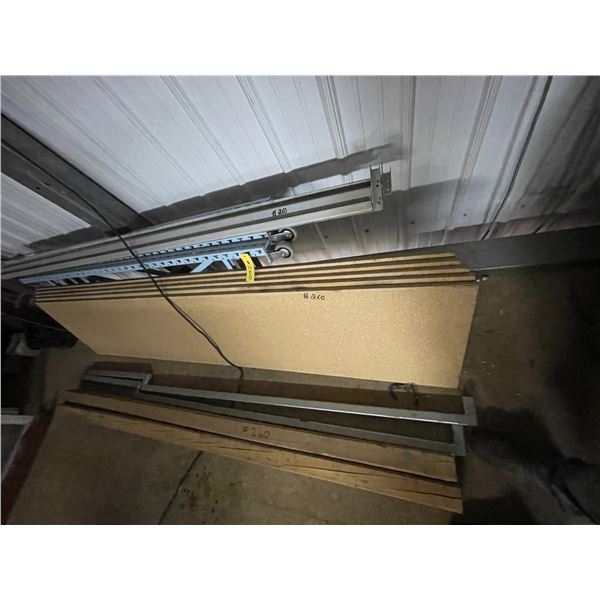 Metal shelving, 2 metal bars, 2  4X4 posts