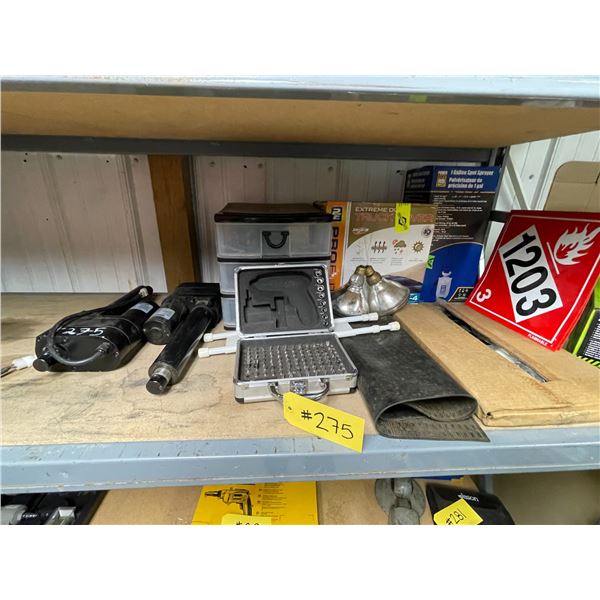 2 Actuators, bit set, sprayer, tin signs