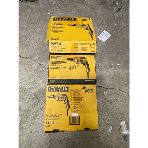 (Selling all together) 3- DeWalt tek screw guns