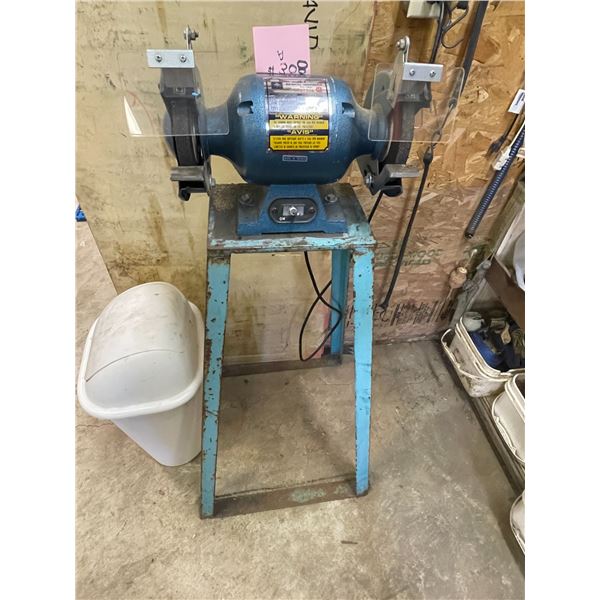 Bench grinder on stand