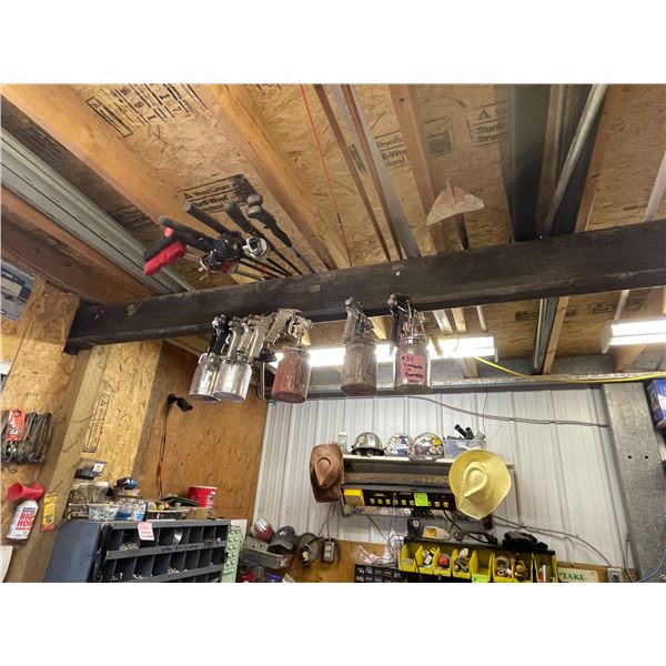 Contents of the rafters in the front room, paint sprayers, fishing rods