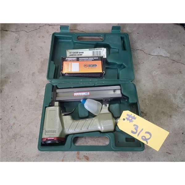 Air nailer c/w 2- partial boxes of nails