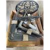 Image 2 : ASSORTED TOOLS, SNOWBOARD BOOTS, SHELF BRAKETS AND HOSE HOLDER