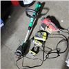 Image 1 : CERTIFIED CORDLESS SWEET TRIMMER WITH BATTERY, NO CHARGER SKIL BELT SANDER AND RYOBI CORDLESS DRILL 