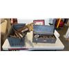 Image 1 : TOOL BOX AND SMALL TOTE WITH HAND TOOLS AND SAWS ETC.