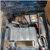 Image 3 : TOTE OF ASSORTED TOOLS AND BOSCH DRILL IN CASE
