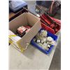 Image 1 : 2 BINS AND BOX OF ADJUSTABLE TOOLS, FILTERS AND THREADED  PLUGS