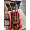 Image 3 : 2 BINS AND BOX OF ADJUSTABLE TOOLS, FILTERS AND THREADED  PLUGS