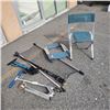Image 1 : FOLDING COLEMAN CAMP CHAIRS. SCOOTER CARPET, CAR PET BARRIER AND BIKE PUMP.