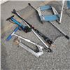 Image 3 : FOLDING COLEMAN CAMP CHAIRS. SCOOTER CARPET, CAR PET BARRIER AND BIKE PUMP.