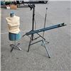 Image 1 : LOWER PRO TRIPOD VIDEO LIGHT PROJECTOR SCREEN ON TRIPOD AND DRESS FORM.