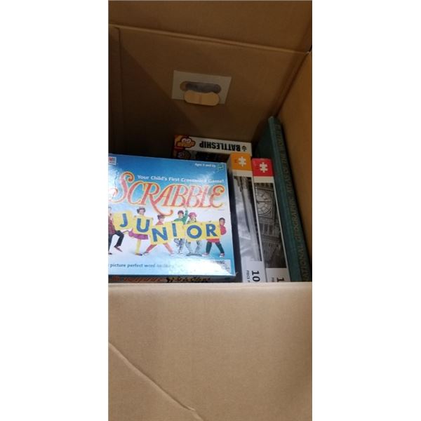 BOX OF GAMES AND PUZZLES