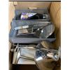 Image 2 : DRYING RACK AND BOX OF BATHROOM ACCESSORIES