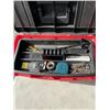 Image 3 : TOOL BOX WITH CONTENTS, WELDNG HELMET AND HARD HATS