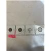 Image 2 : 4 - 1943 WARTIME CANADIAN COINS .800 SILVER 25c 10c PLUS 5c