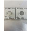 Image 2 : 4 CANADIAN SILVER DIMES 1910 KING EDWARD 1930 KING GEORGE V 1950 KING GEORGE 1960 QUEEN ELIZABETH .8