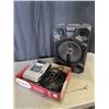 Image 1 : RECHARGABLE SPEAKER AND TRAY OF ELECTRONICS