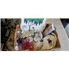 Image 1 : SET OF 4 CUPS AND SAUCERS, VICTORIAN CRANBERRY DECANTER, DRESDEN GIRL, 6 COLCOUGH PLATES AND SET OF 