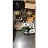 Image 2 : 2 BOXES OF FLOWER ITEMS, VASES AND DECORATIVE ITEMS