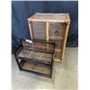 Image 1 : TWO BAMBOO RATTAN STORAGE SHELVES
