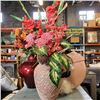 Image 1 : THREE VASES WITH FLORAL DECORATIONS