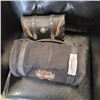 Image 1 : VINTAGE MOTORCYCLE SACHEL AND HARLEY DAVIDSON ROLL UP TOOL BAG