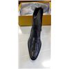 Image 2 : NEW MENS HALF ZIP COWBOY ANKLE BOOTS, BLACK SIZE 10.5