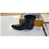 Image 3 : NEW MENS HALF ZIP COWBOY ANKLE BOOTS, BLACK SIZE 10.5