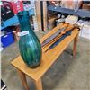 Image 1 : SOLID WOOD CANE, 2 AS NEW UMBRELLAS, DECORATIVE VASE