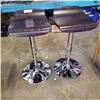 Image 1 : 2 MODERN ADJUSTABLE HEIGHT BAR STOOLS
