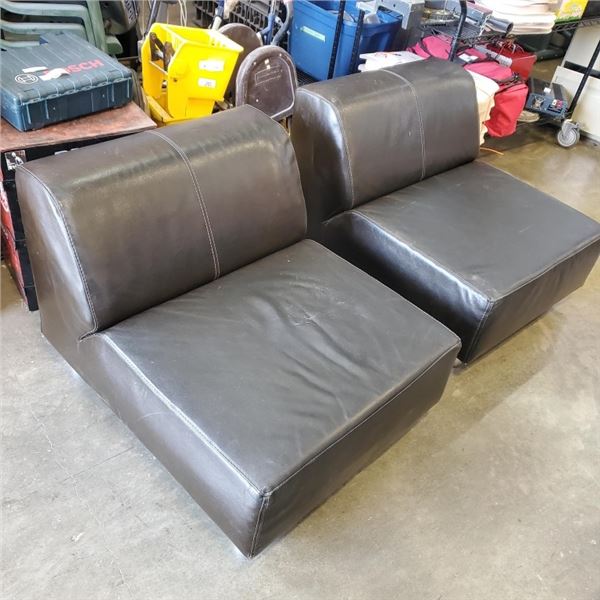 TWO LEATHER CHAIRS