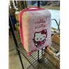 Image 4 : SMALL DISPLAY CASE WITH GLASS SHELVES AND HELLO KITTY SUITCASE, AND VICKS VAPORIZER