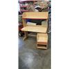 Image 1 : BARONET MAPLE DESK WITH HUTCH AND ROLLING NIGHT STAND