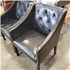 Image 2 : TWO MATCHING BLACK LEATHER CHAIRS