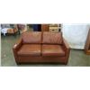 Image 1 : BARRYMORE BROWN LEATHER LOVE SEAT