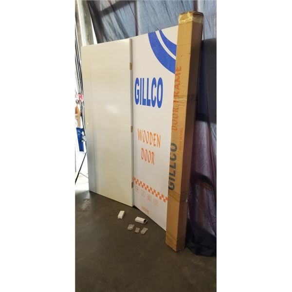 2 NEW 34" MODERN WHITE INTERIOR DOORS WITH DOOR FRAMES "36 WITH FRAME, HINGES INCLUDED, OVER $150 RE