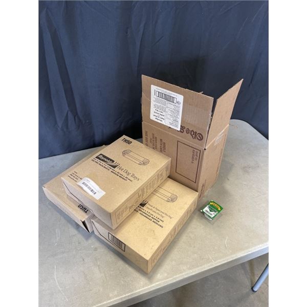 CASE OF SWEET AND SOUR SAUCE AND 3 BOXES OF HOT DOG TRAYS