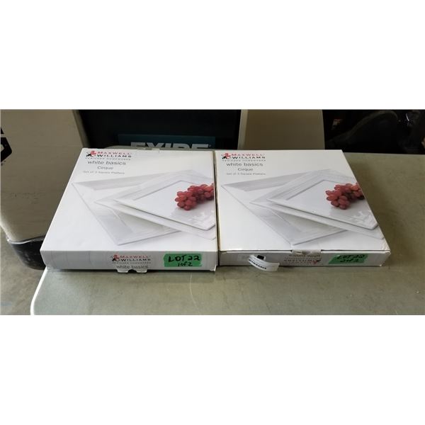 2 BOXES OF SQUARE SERVING PLATTERS
