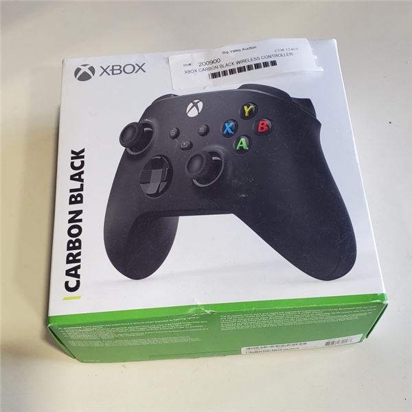 XBOX CARBON BLACK WIRELESS CONTROLLER - TESTED WORKING FACEPLATE LOOSE, RETAIL $74