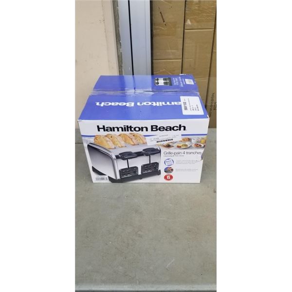 HAMILTON BEACH 4 SLICE TOASTER - TESTED WORKING, RETAIL $79