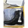 Image 1 : NEW MENS HALF ZIP COWBOY ANKLE BOOTS, BLACK SIZE 8