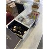Image 1 : THREE BOXES OF ASSORTED ELECTRONICS, EAR BUDS, CHARGE CORDS ETC.