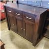 Image 1 : WOODWORKS SOLID WOOD SERVING CABINET WITH 3 DRAWERS AND DOORS, 52 INCH WIDE, 42 INCH TALL