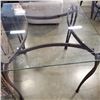 Image 3 : MODERN GLASS TOP DINING SET WITH 4 WROUGHT IRON SWIVEL PADDED CHAIRS